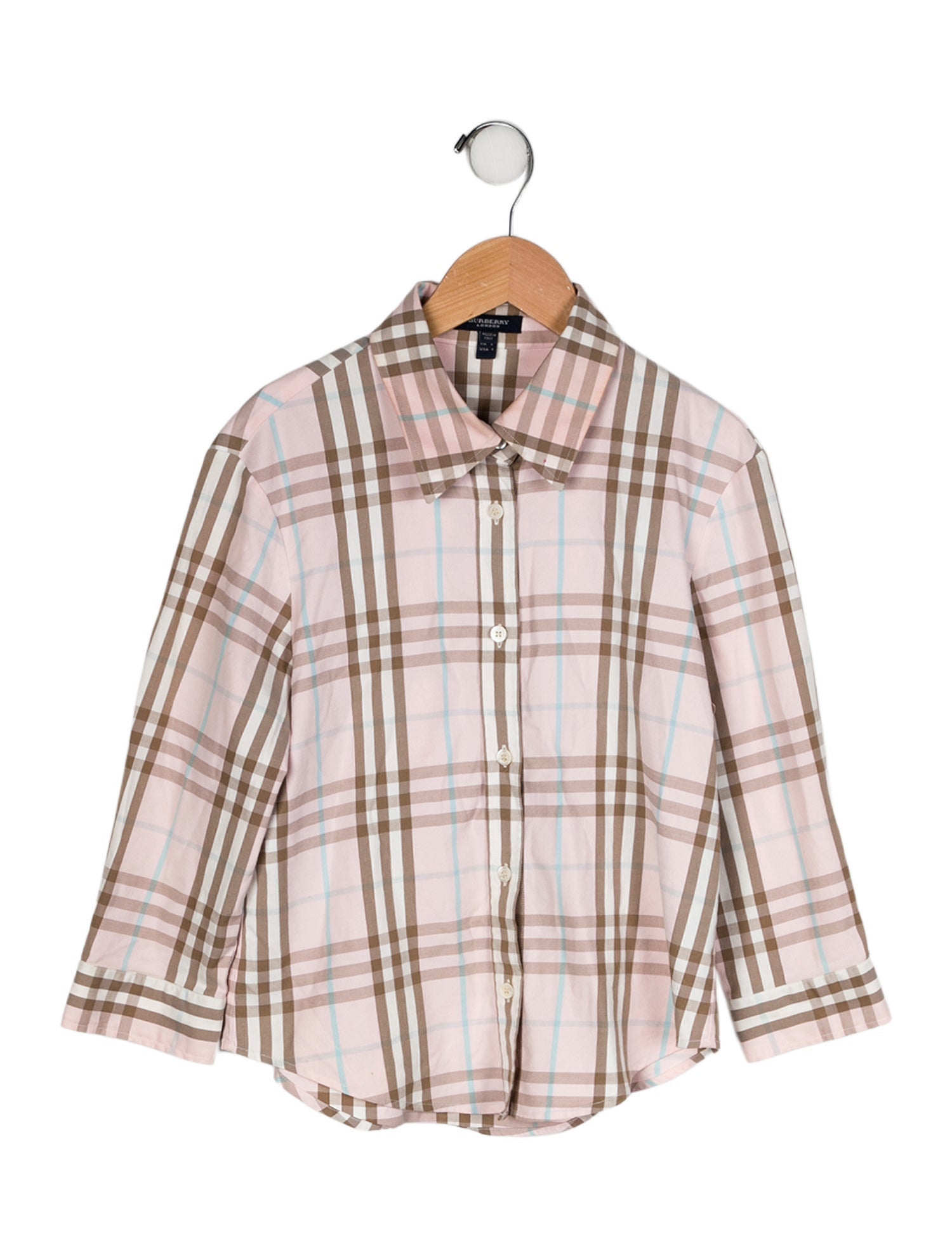 Burberry London Toddler Girls' Pattern Printed Long Sleeve Button Up top