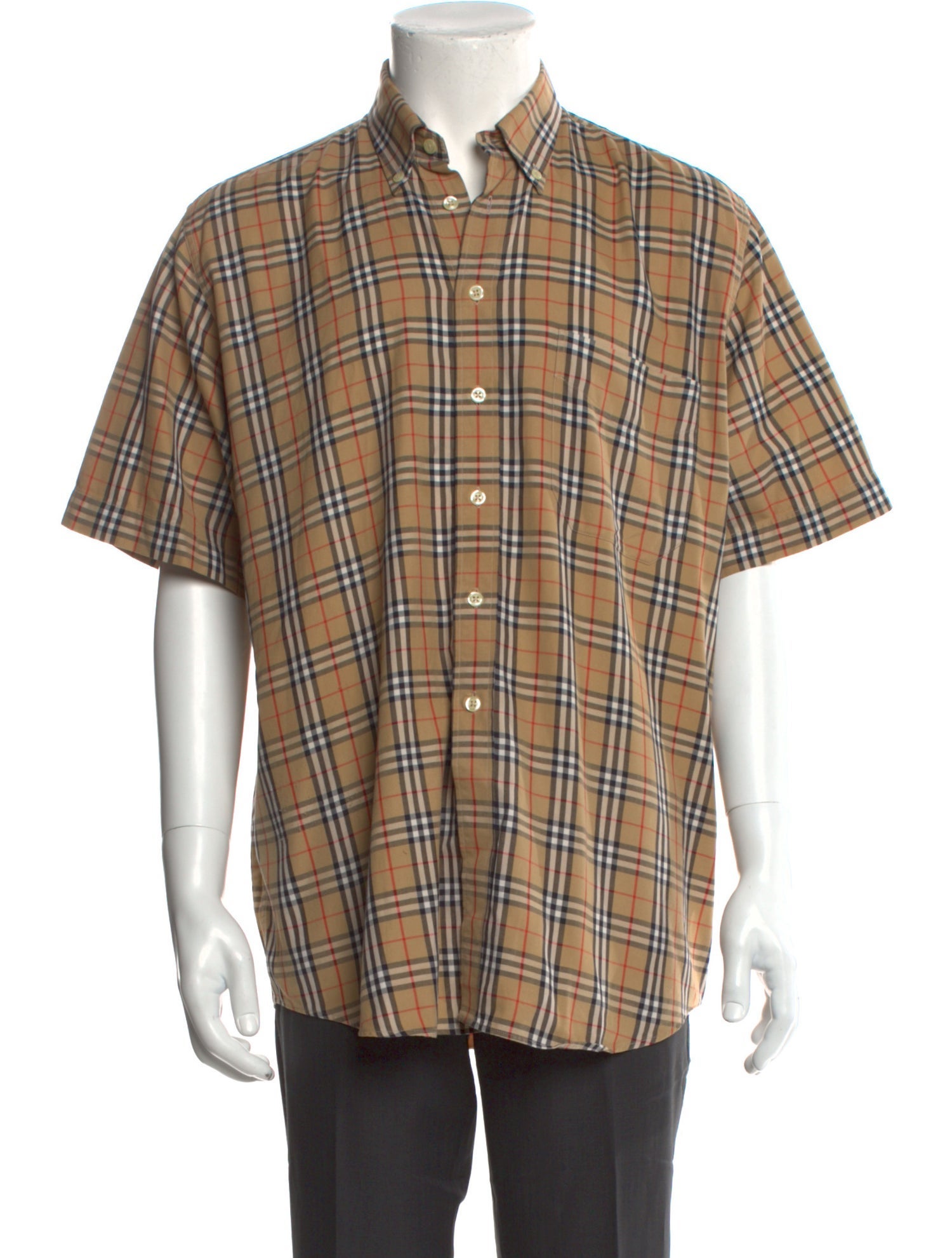 Burberry London Plaid Print Short Sleeve Shirt