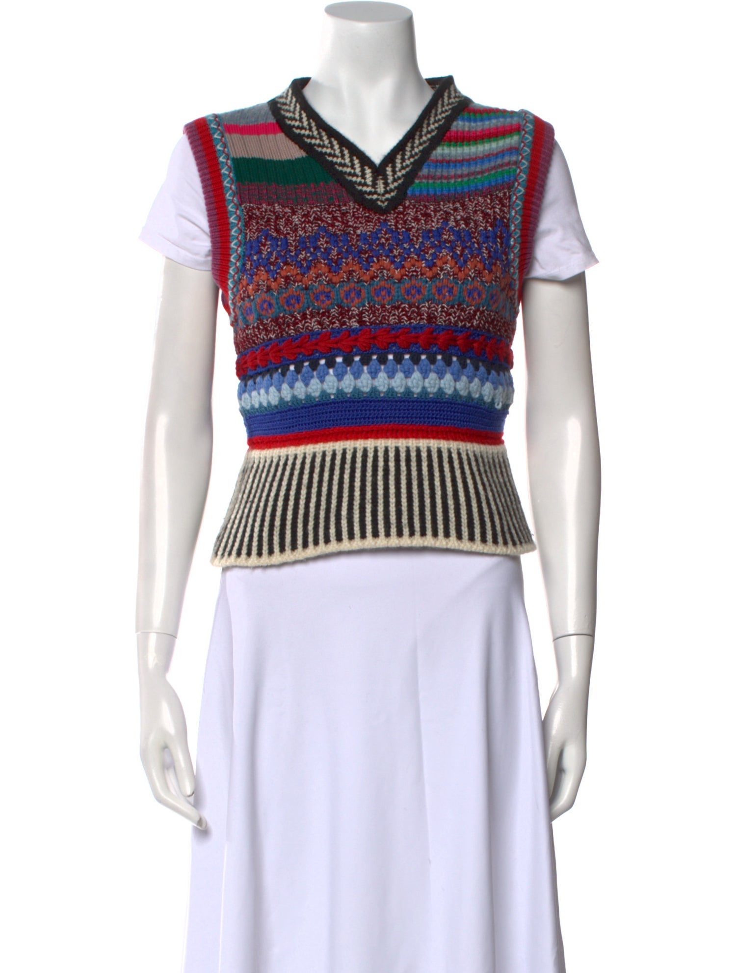 Burberry Striped V-Neck Sweater