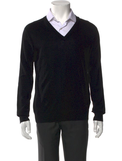 Burberry London Nova Check Pattern Merino Wool Pullover