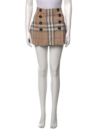 Burberry London Plaid Print Mini Skirt