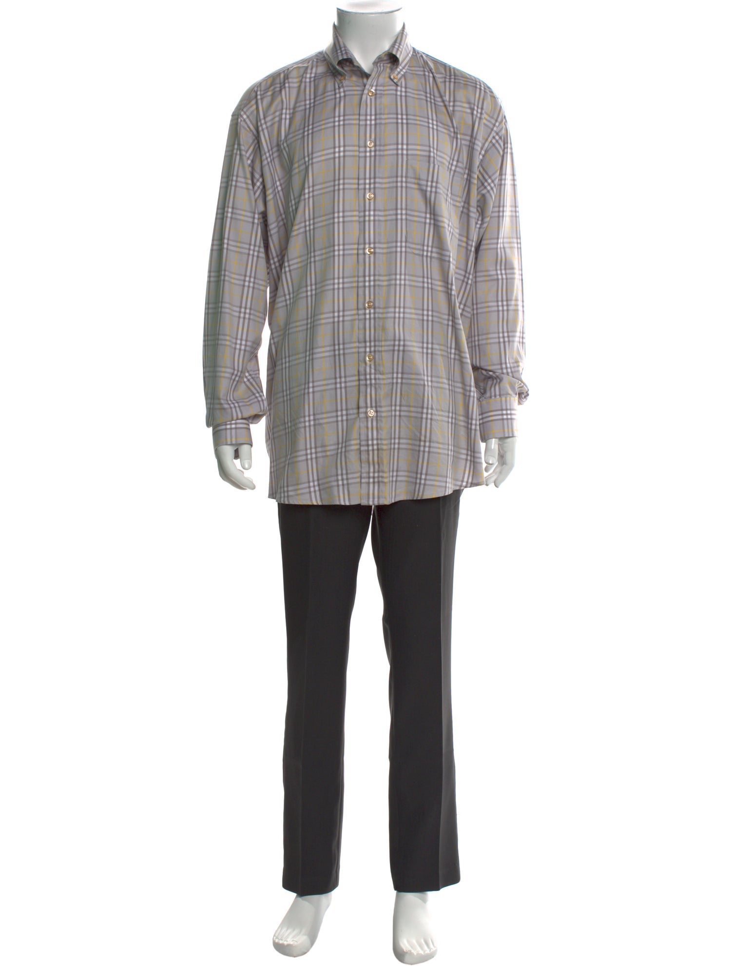 Burberry London Nova Check Pattern Long Sleeve Dress Shirt
