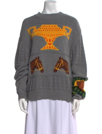 Burberry Graphic Print Mock Neck Sweater
