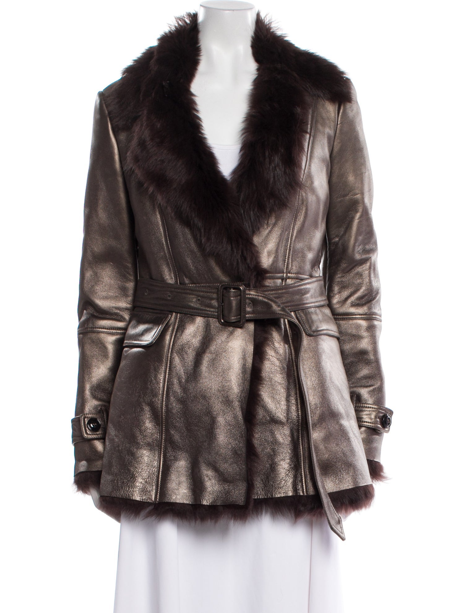 Burberry London Shearling Fur Coat