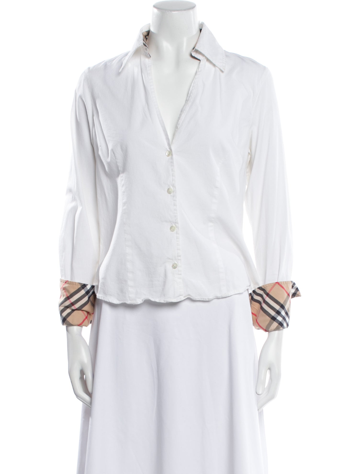 Burberry London Long Sleeve Button-Up Top