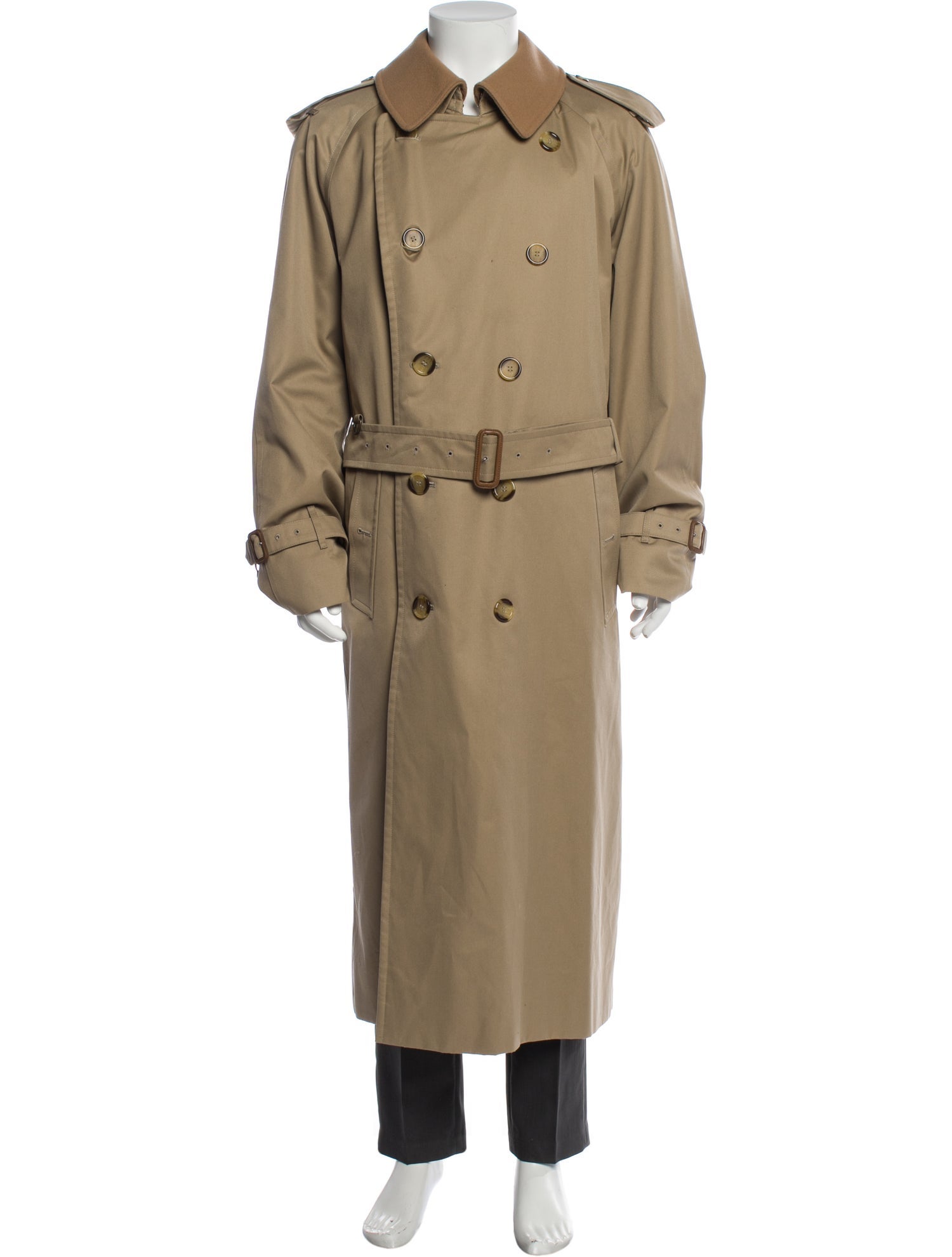 Burberry London Nova Check Pattern Wool Trench Coat