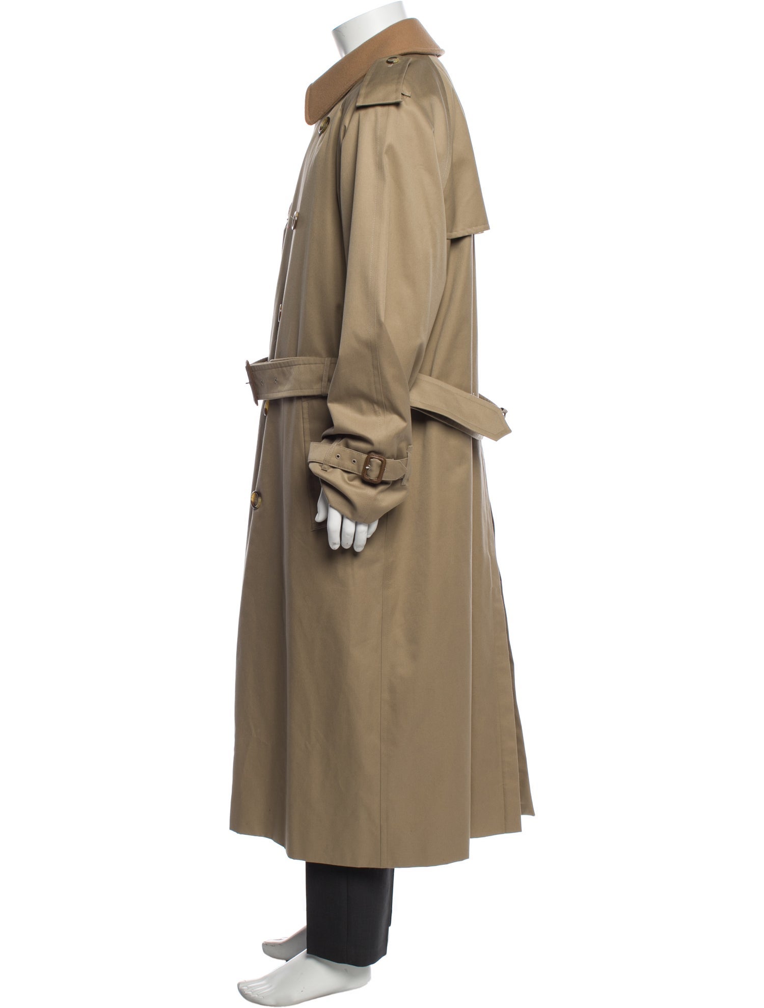 Burberry London Nova Check Pattern Wool Trench Coat