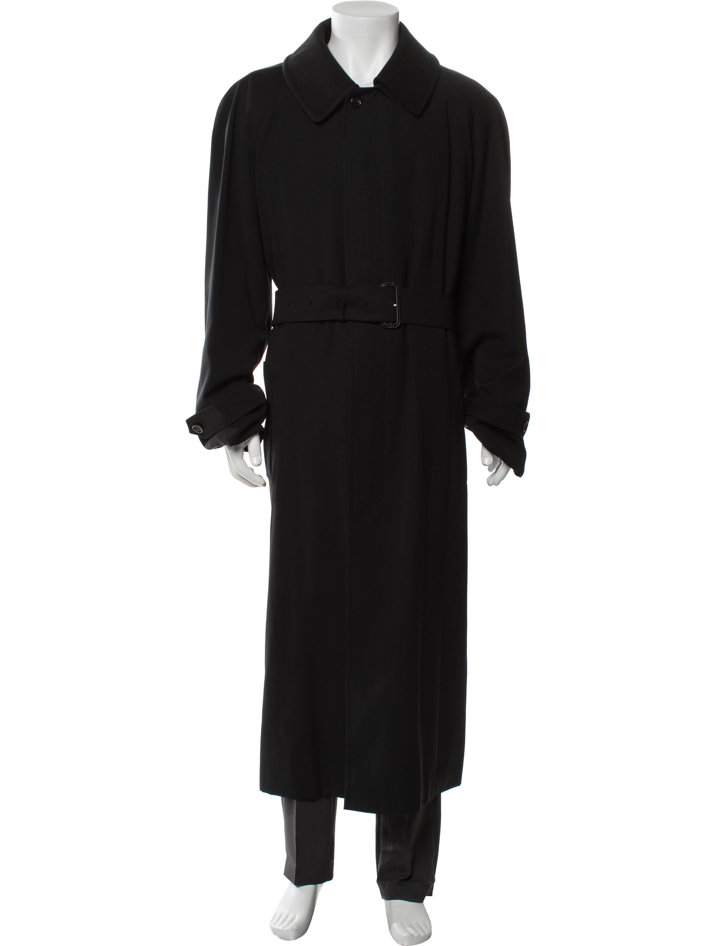 Burberry London Nova Check Pattern Wool Trench Coat