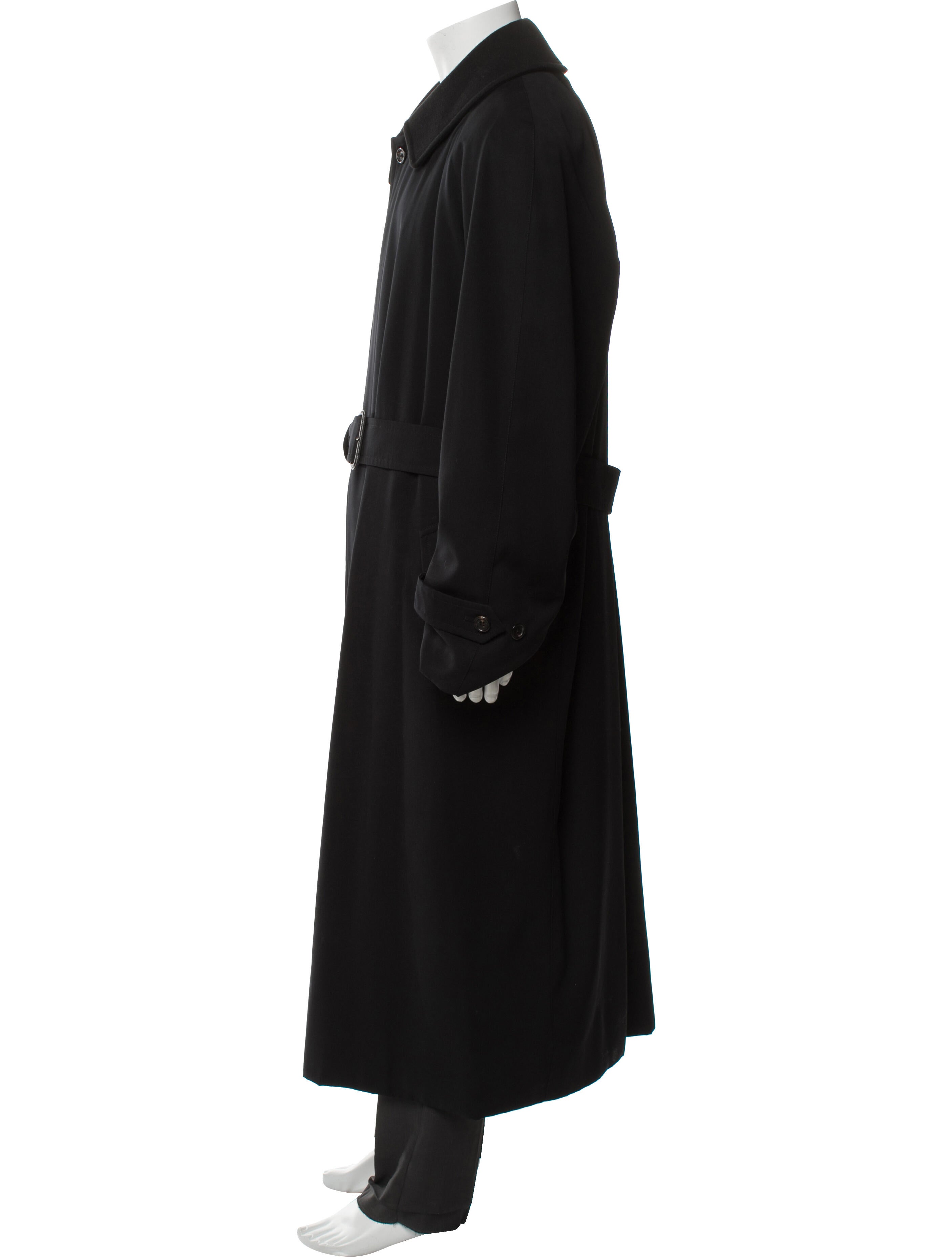 Burberry London Nova Check Pattern Wool Trench Coat