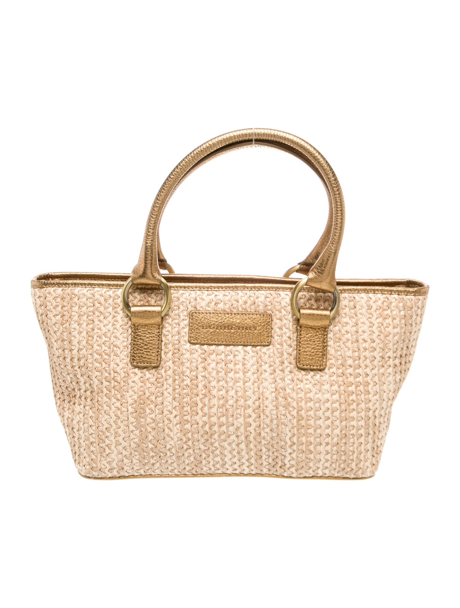 Burberry London Raffia Top Handle Bag