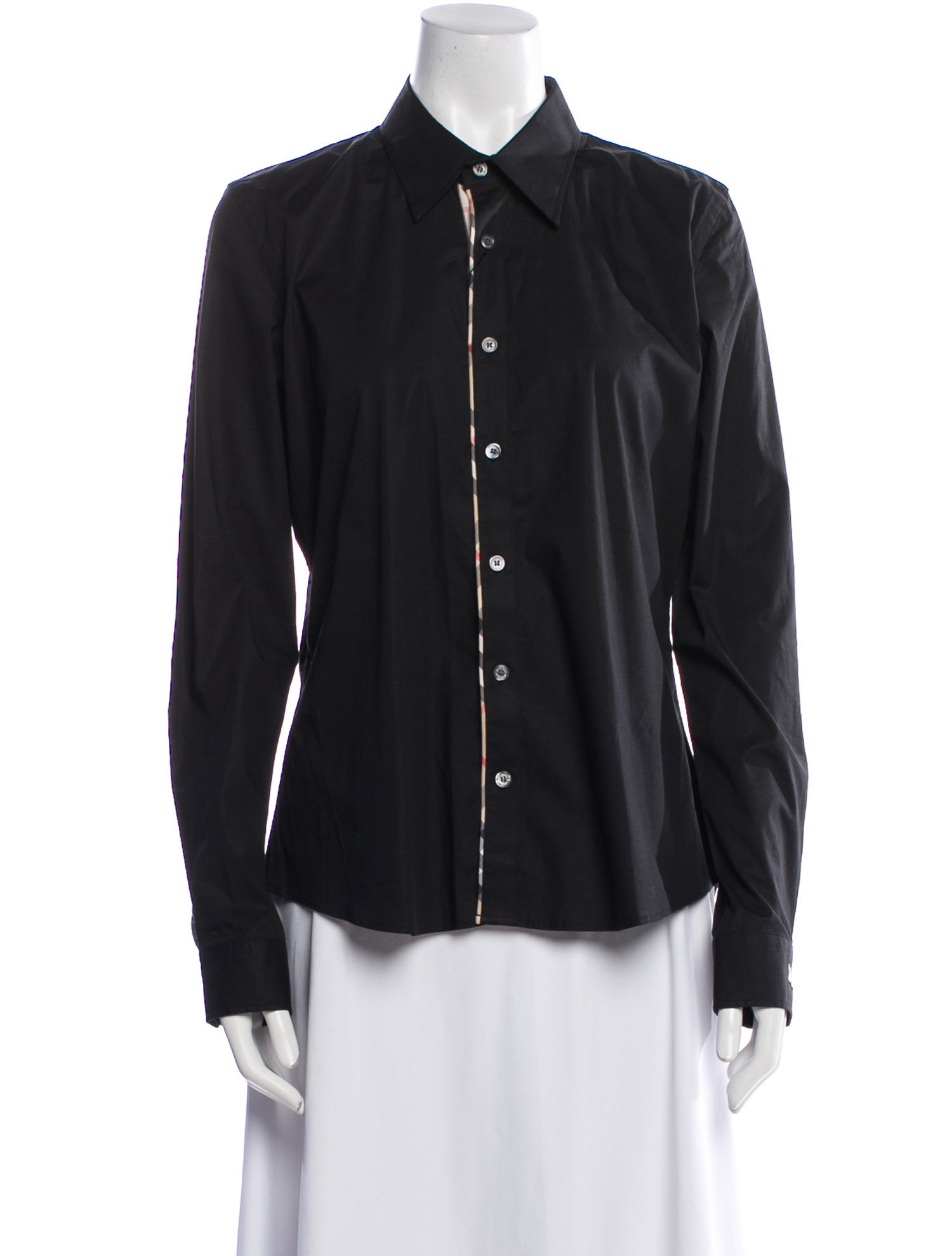 Burberry London Long Sleeve Button-Up Top
