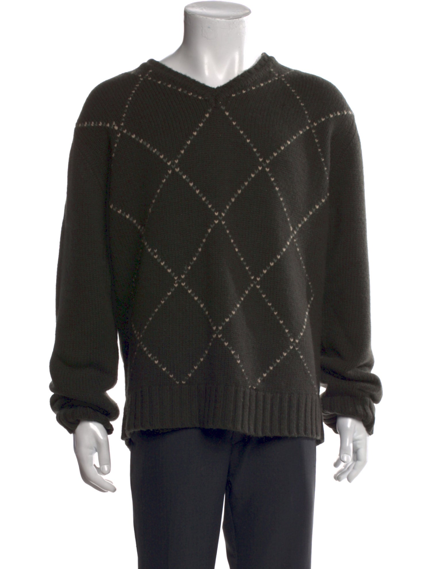 Burberry London Merino Wool Plaid Print Pullover