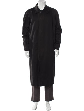 Burberry London Nova Check Pattern Wool Trench Coat