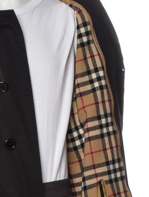 Burberry London Nova Check Pattern Wool Trench Coat