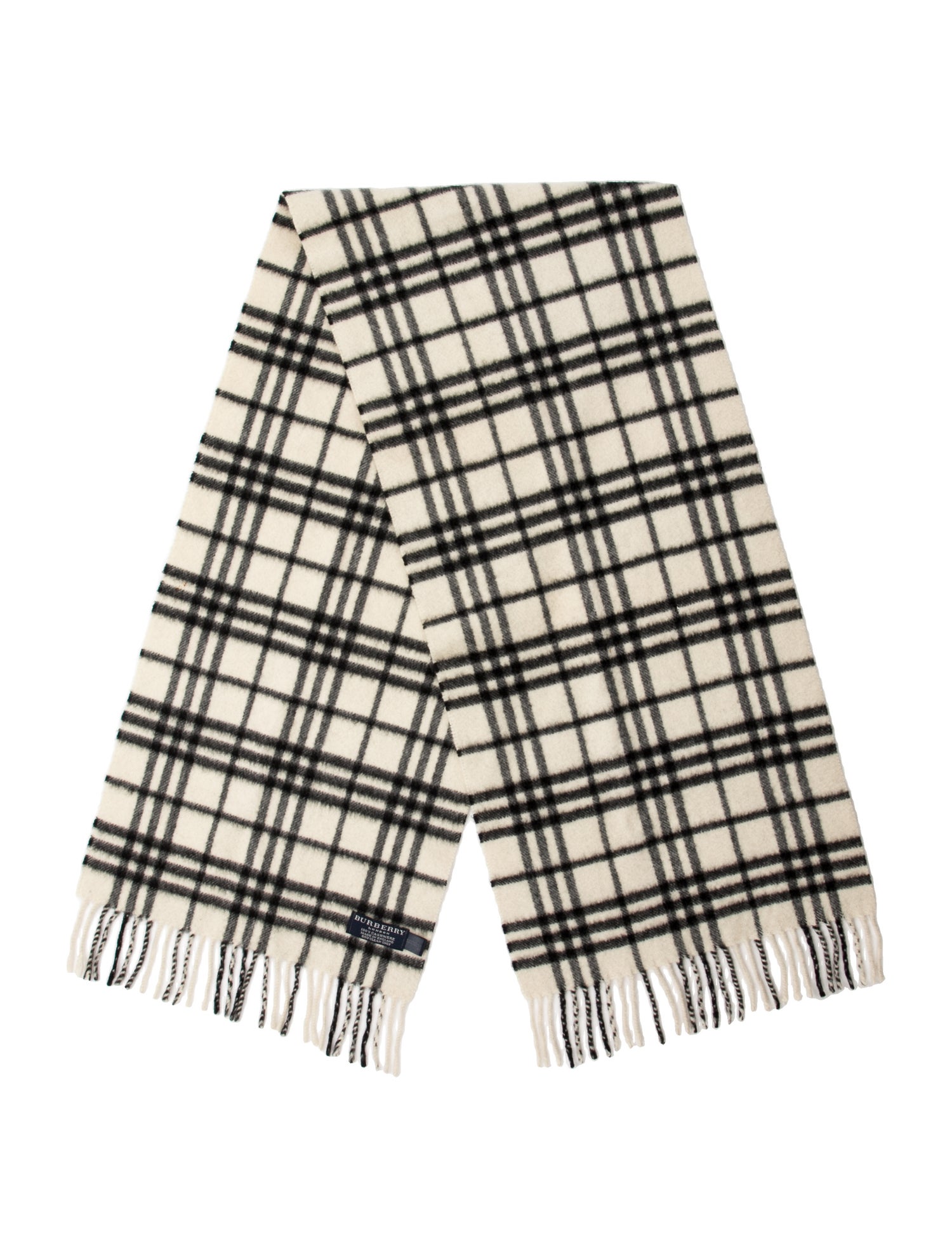 Burberry London Cashmere Plaid Print Scarf