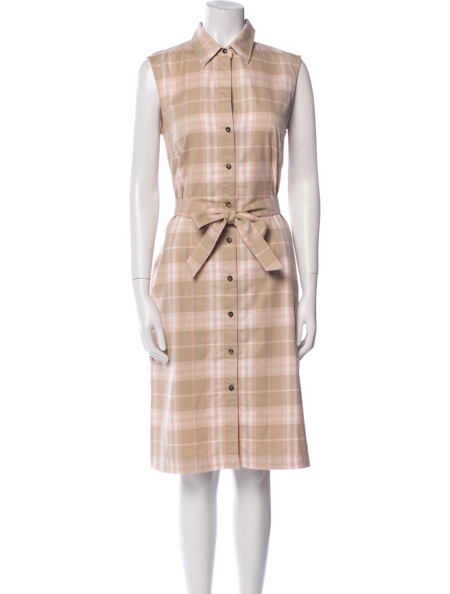 Burberry London Plaid Print Knee-Length Dress
