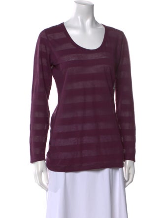 Burberry London Plaid Print Scoop Neck Top