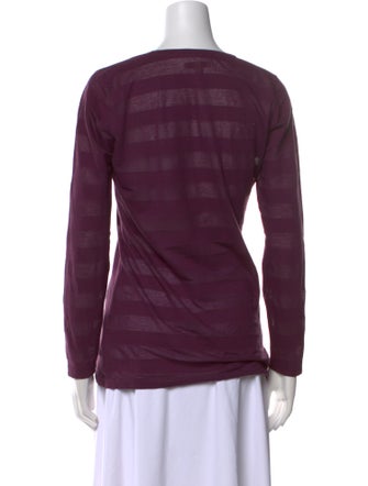 Burberry London Plaid Print Scoop Neck Top