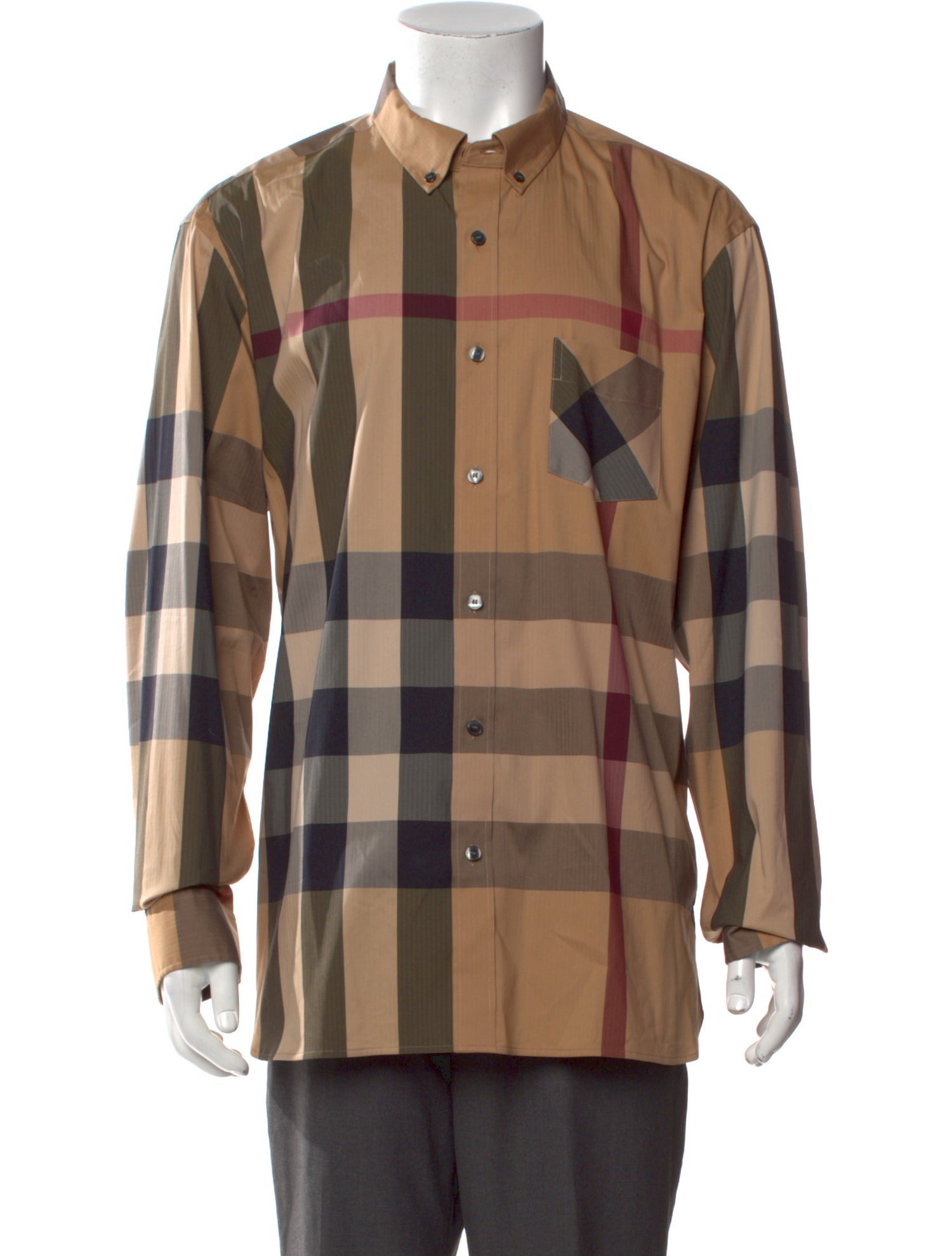 Burberry Exploded Check Pattern Long Sleeve Shirt