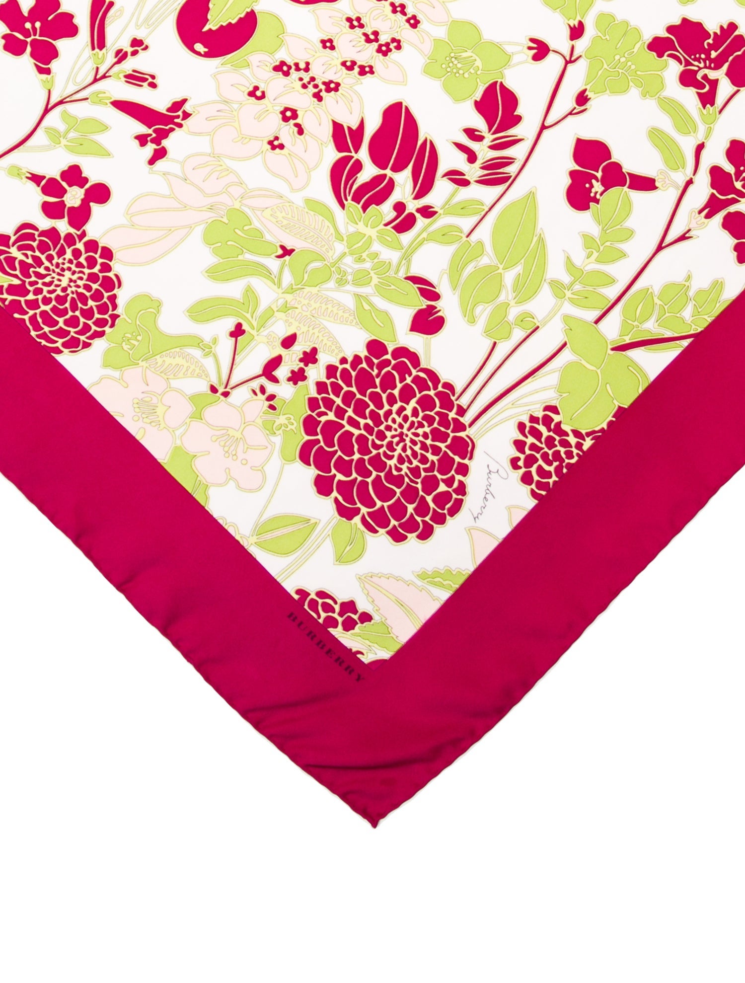 Burberry London Silk Floral Print Scarf