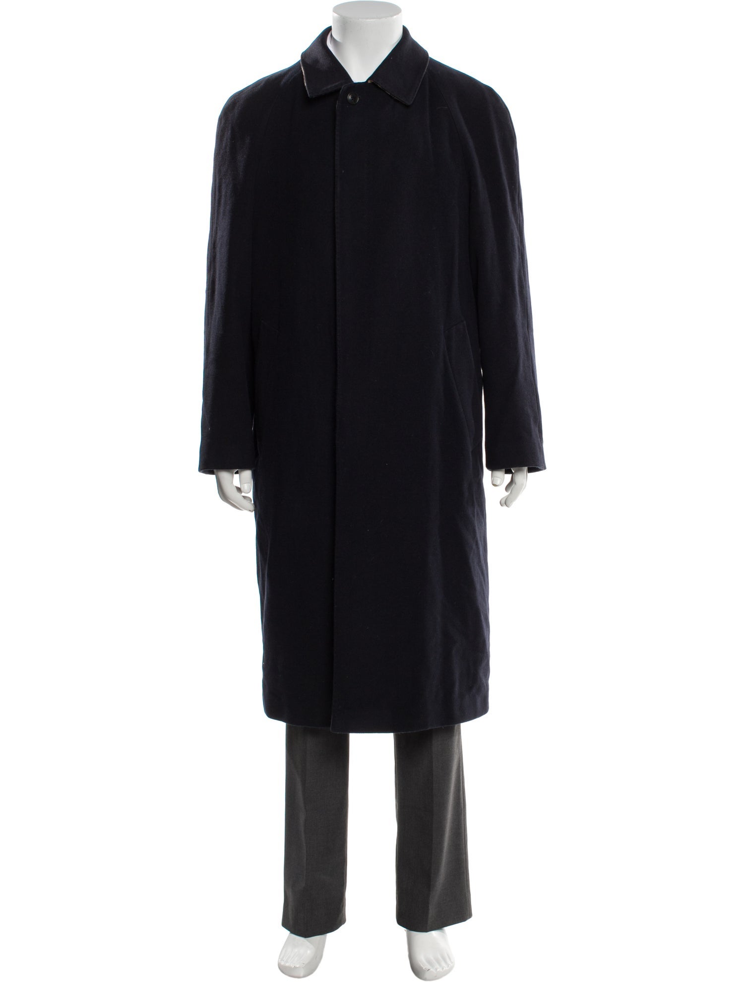 Burberry London House Check Pattern Wool Overcoat