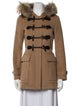 Burberry Wool Faux Fur Coat