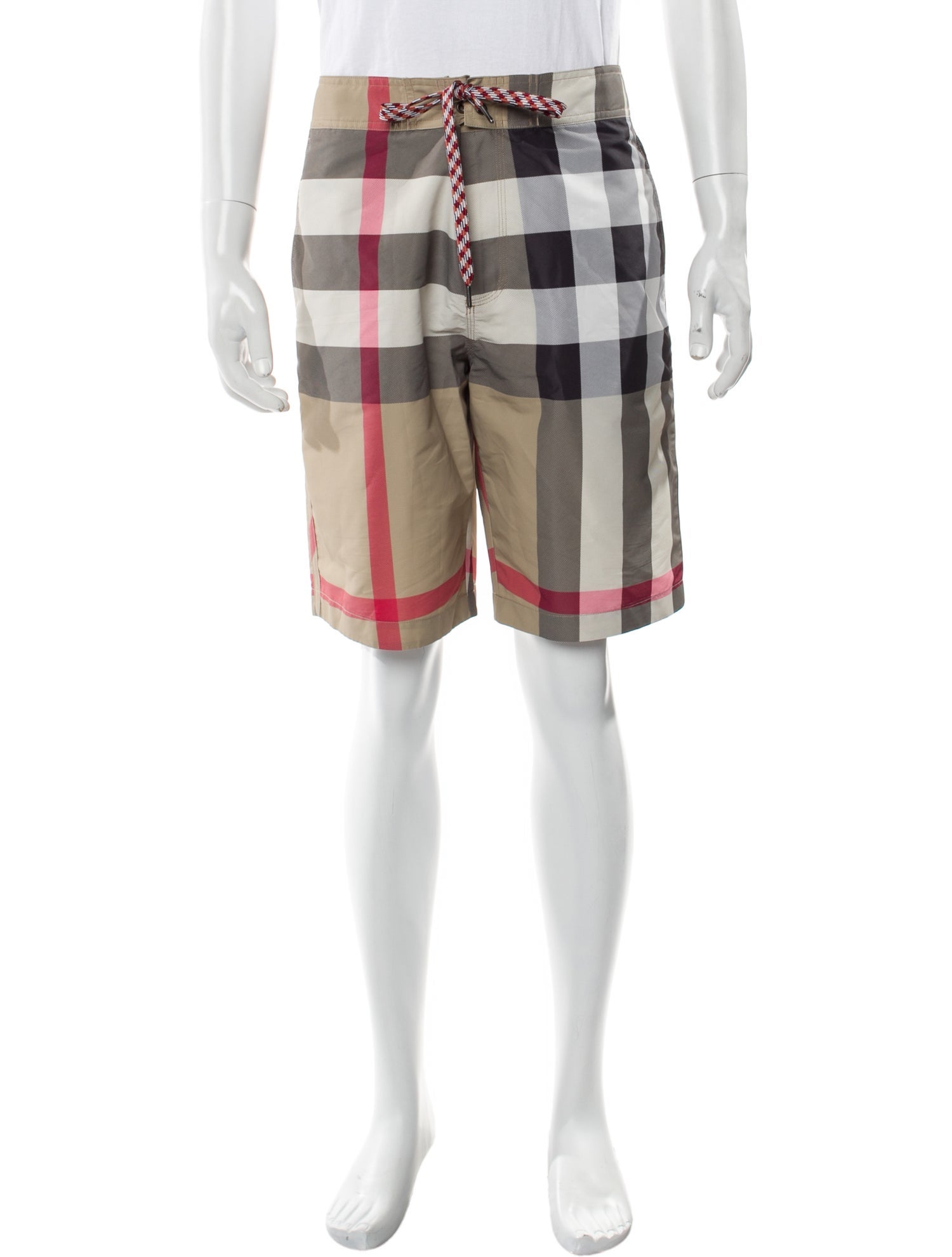 Burberry London Plaid Print Swim Trunks