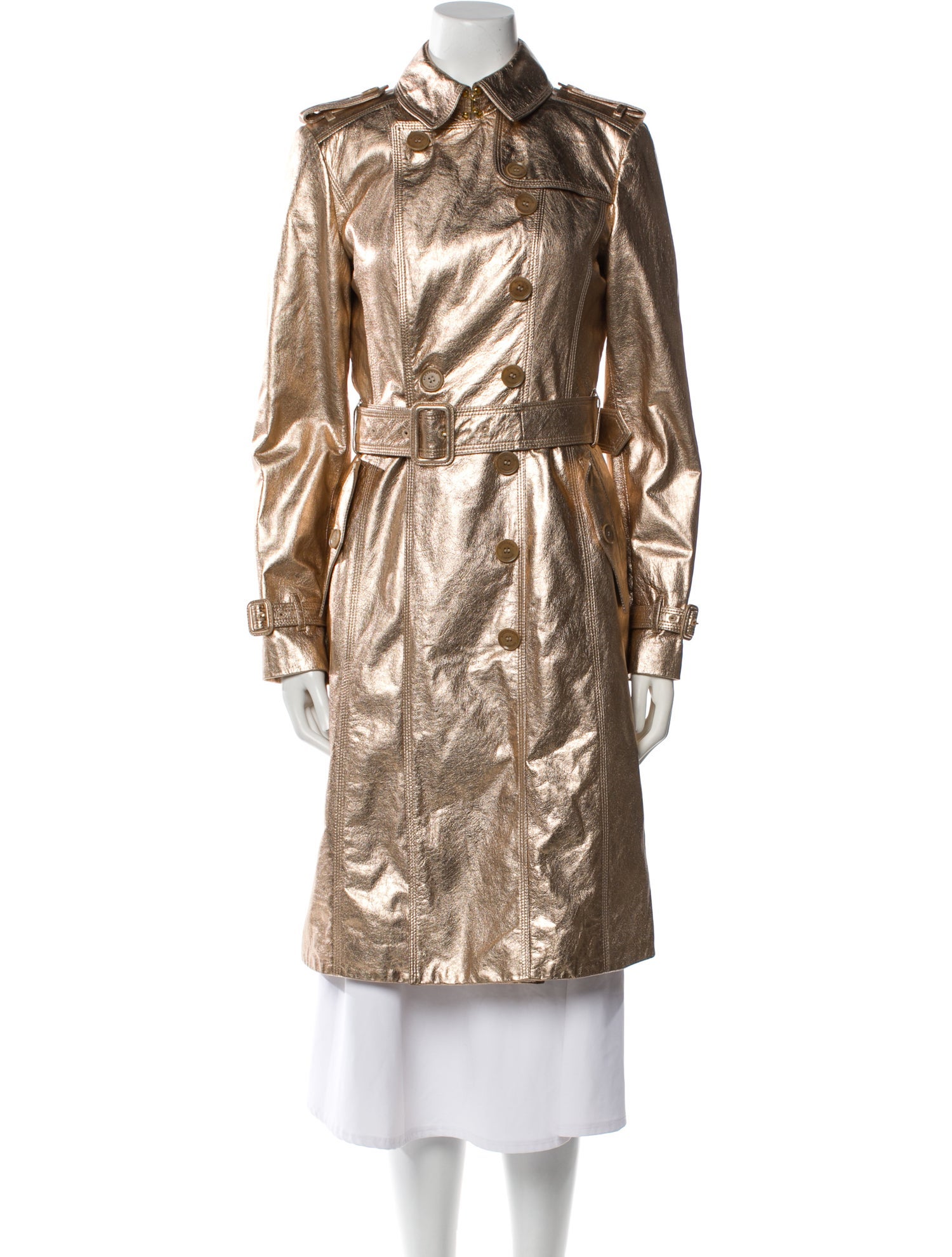 Burberry London Leather Trench Coat