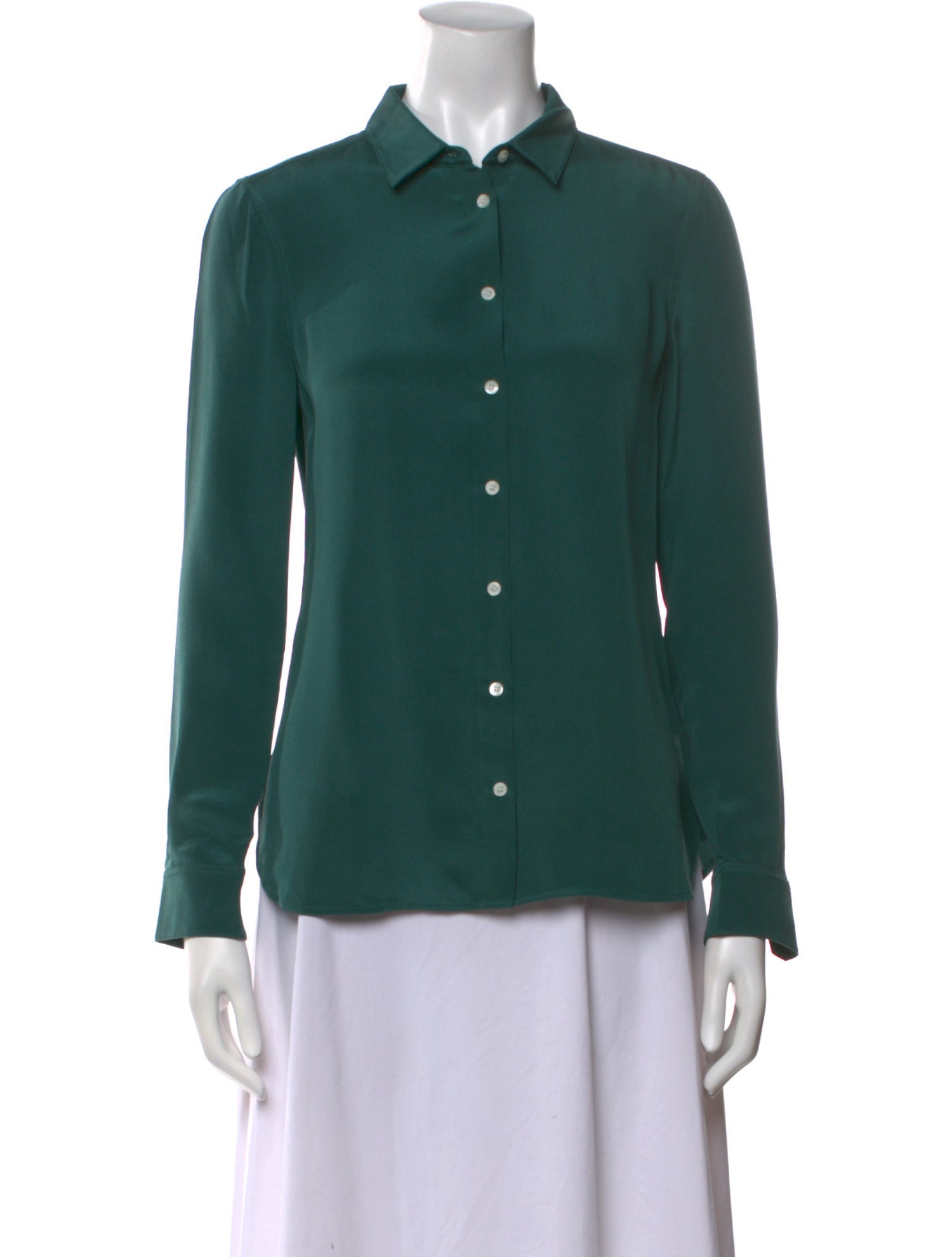 Burberry London Silk Long Sleeve Button-Up Top