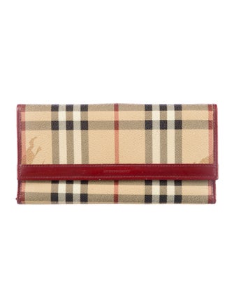 Burberry London Haymarket Check Pattern Printed Continental Wallet