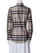 Burberry London Plaid Print Long Sleeve Button-Up Top