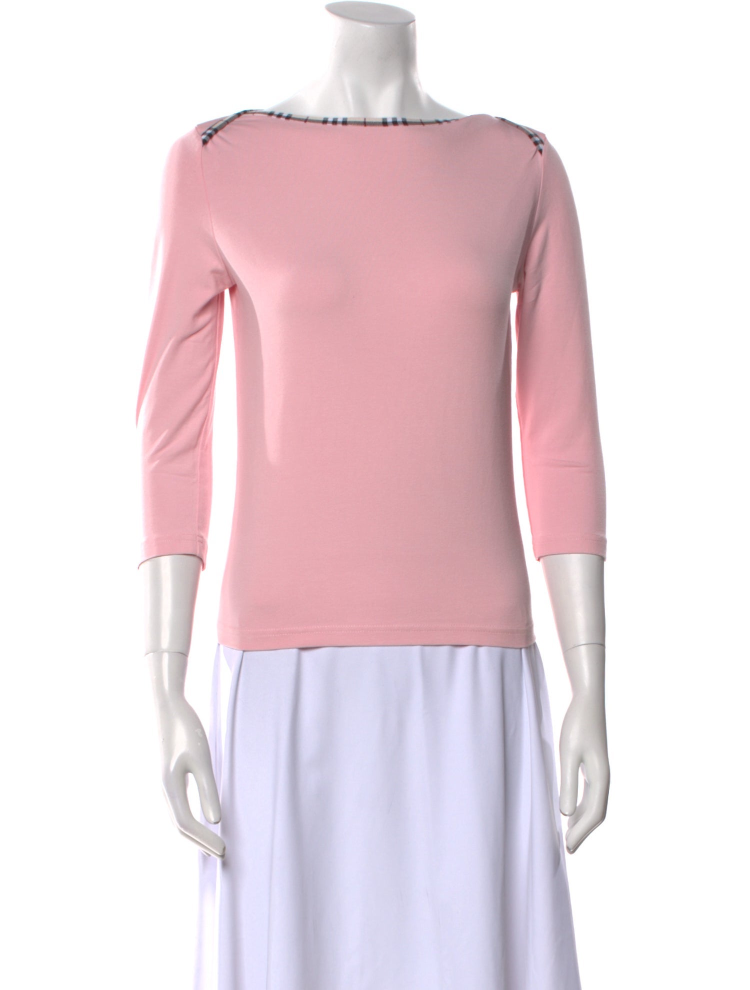 Burberry London Bateau Neckline Three-Quarter Sleeve Top