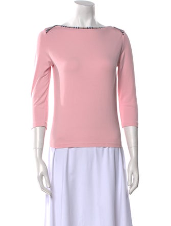 Burberry London Bateau Neckline Three-Quarter Sleeve Top