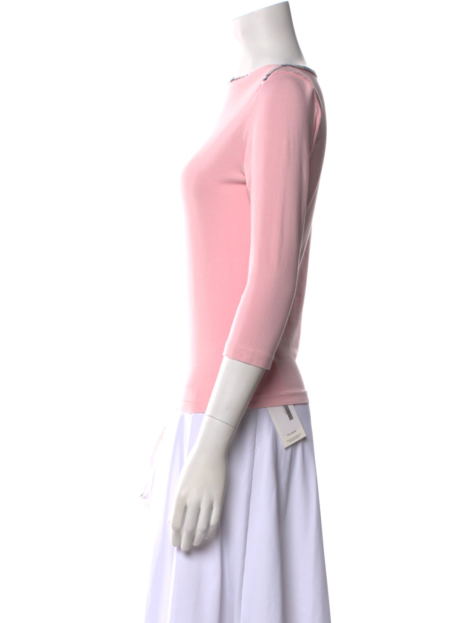 Burberry London Bateau Neckline Three-Quarter Sleeve Top