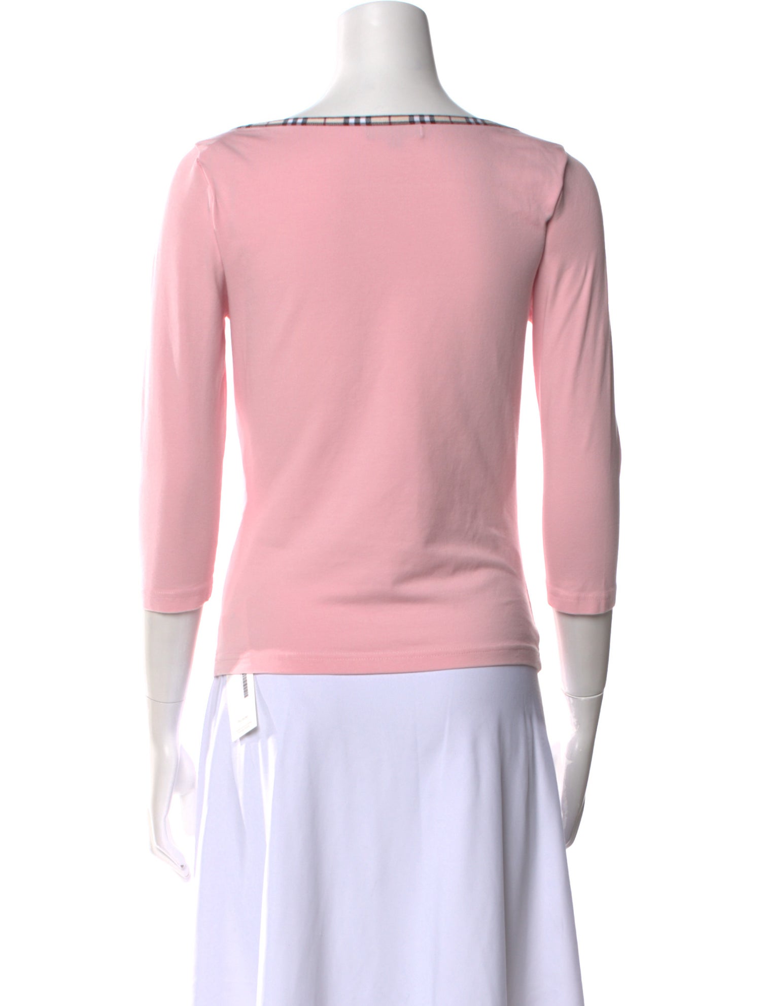 Burberry London Bateau Neckline Three-Quarter Sleeve Top