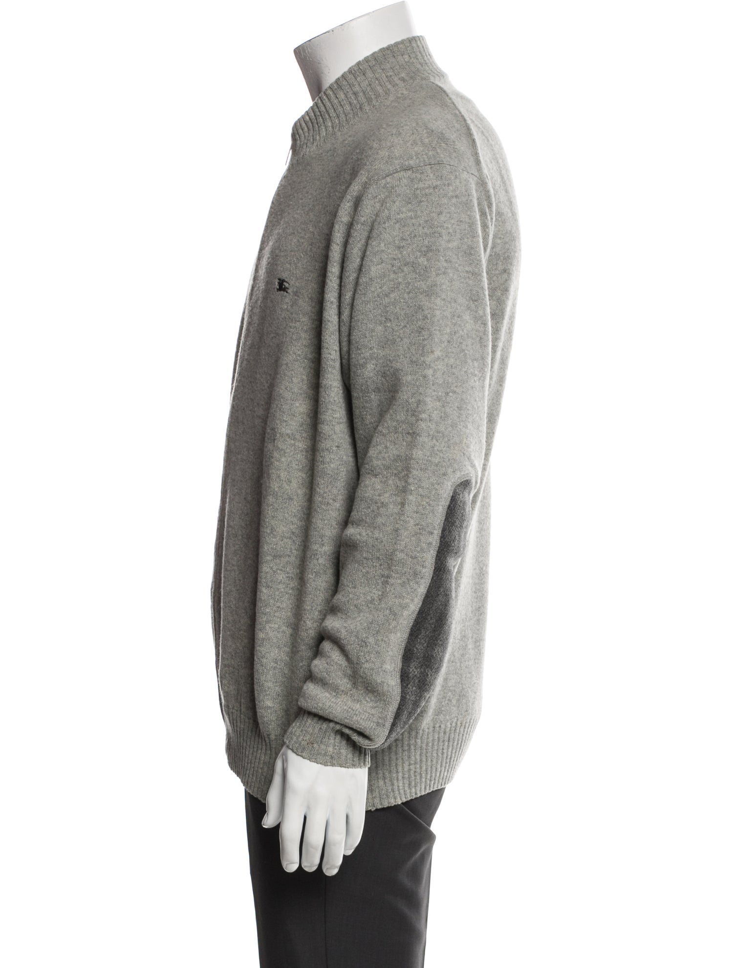 Burberry London Lambswool Mock Neck Cardigan