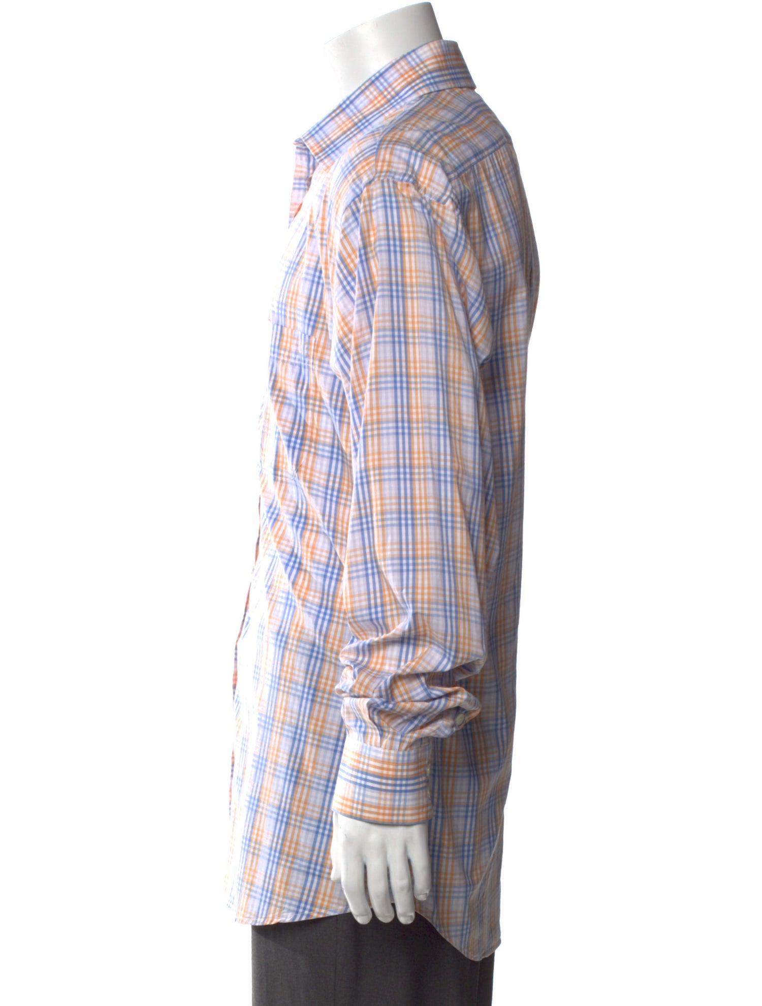 Burberry London Plaid Print Long Sleeve Dress Shirt