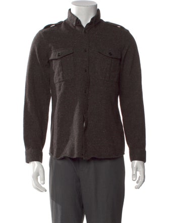 Burberry London Super Nova Check Pattern Wool Western Shirt