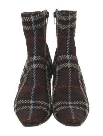 Burberry London Tweed Patterned Sock Boots