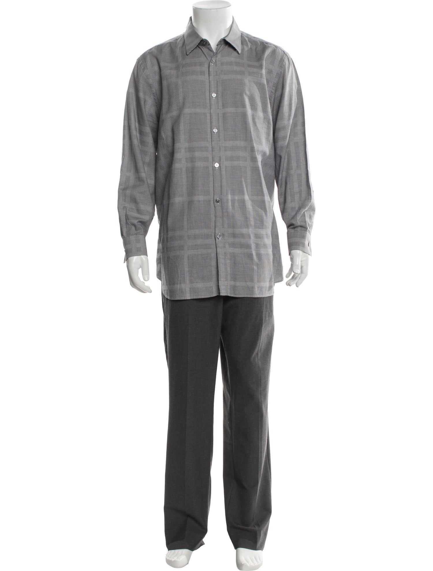 Burberry London Plaid Print Long Sleeve Shirt