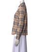Burberry London Plaid Print Long Sleeve Button-Up Top