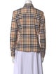 Burberry London Plaid Print Long Sleeve Button-Up Top