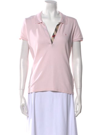 Burberry London V-Neck Short Sleeve Polo