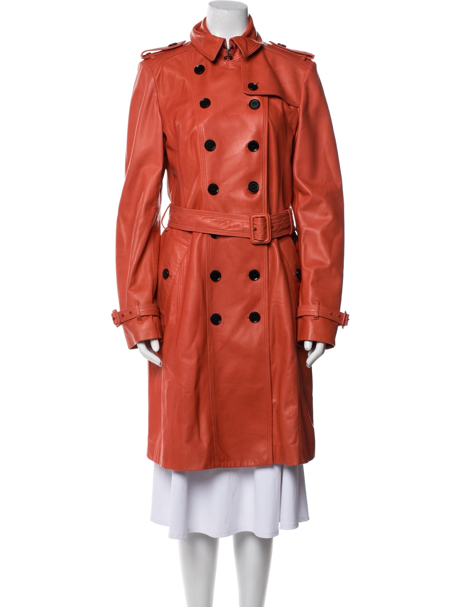 Burberry London Leather Trench Coat