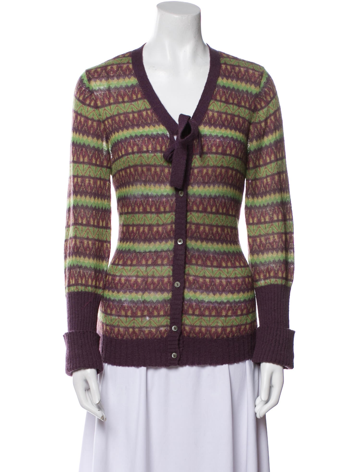 Burberry London Striped V-Neck Sweater