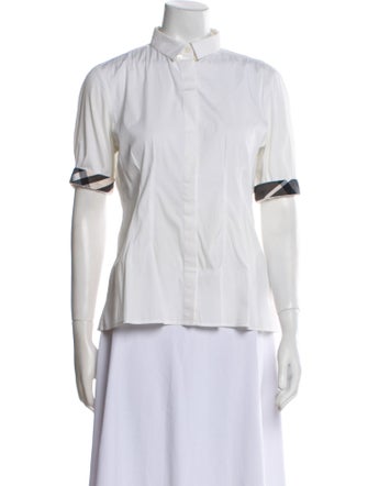 Burberry London Short Sleeve Button-Up Top