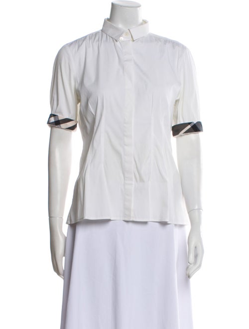Burberry London Short Sleeve Button-Up Top