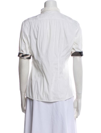 Burberry London Short Sleeve Button-Up Top