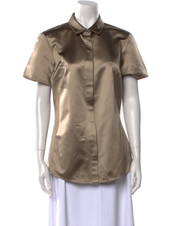 Burberry London Short Sleeve Button-Up Top