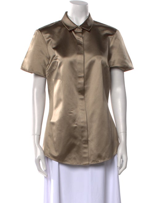 Burberry London Short Sleeve Button-Up Top